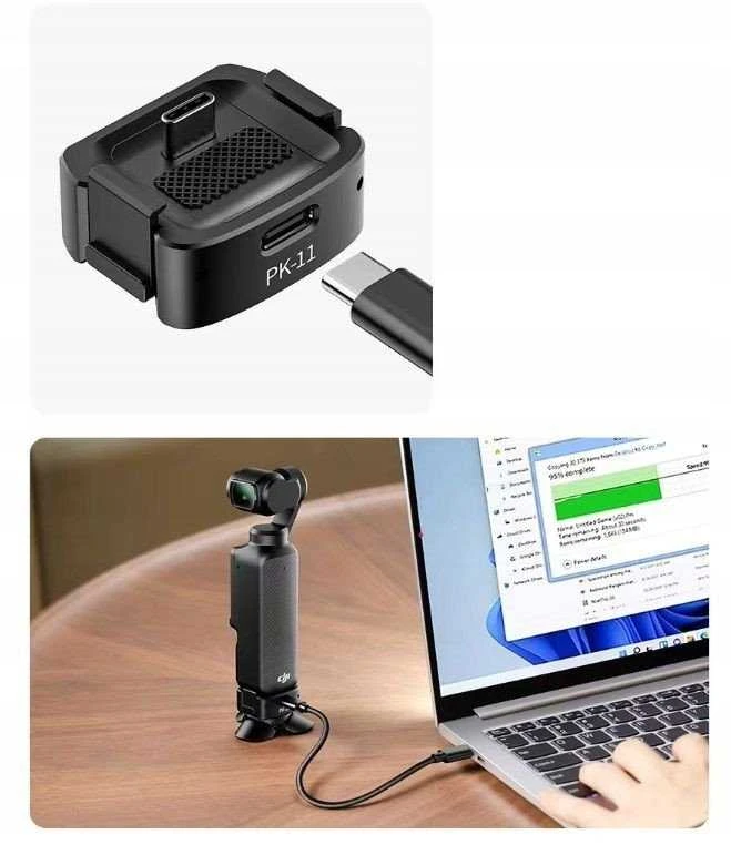 Ulanzi DJI Osmo Pocket 3 / Pk-11 stovas, 1/4 colio, USB-C tipo įkroviklis