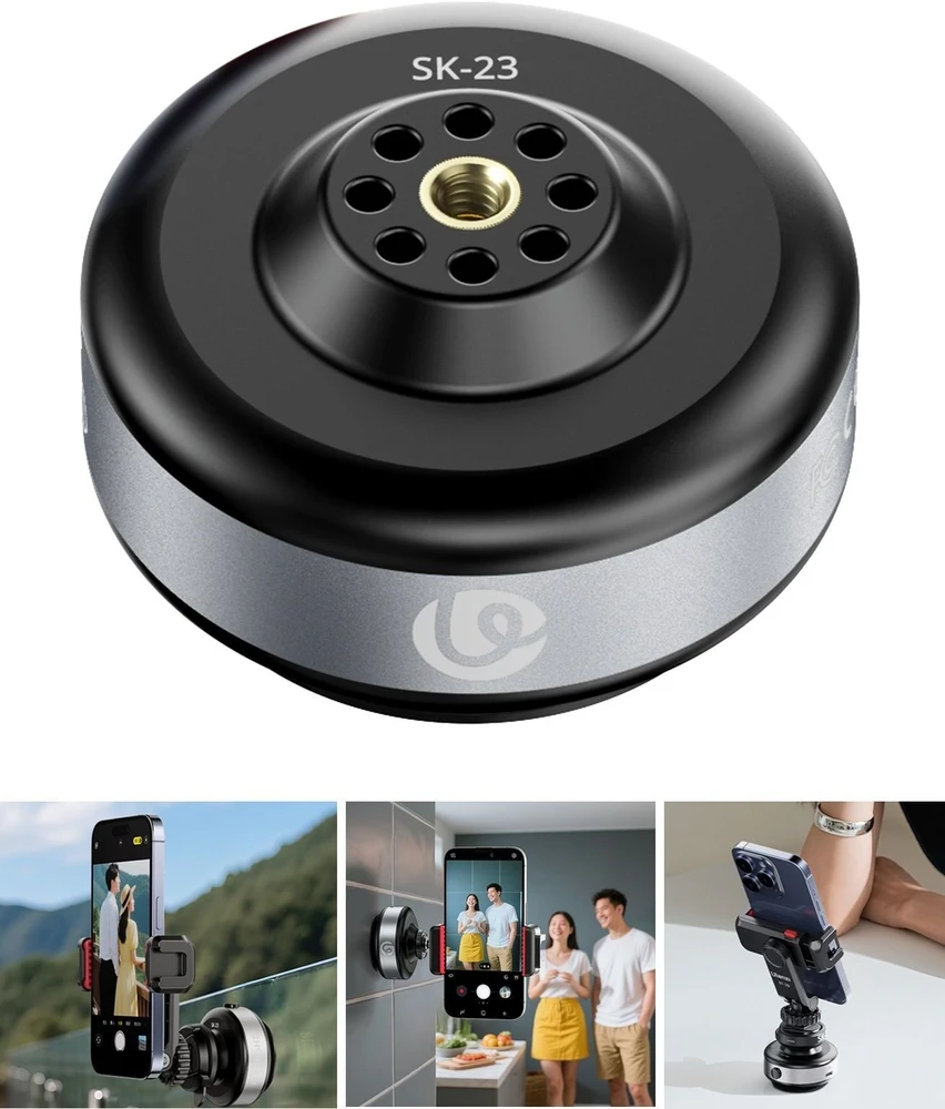 Kameros priedas - Ulanzi SK 23 Elektrinė siurbimo bazė 1/4" varžtas USB-C įkraunama