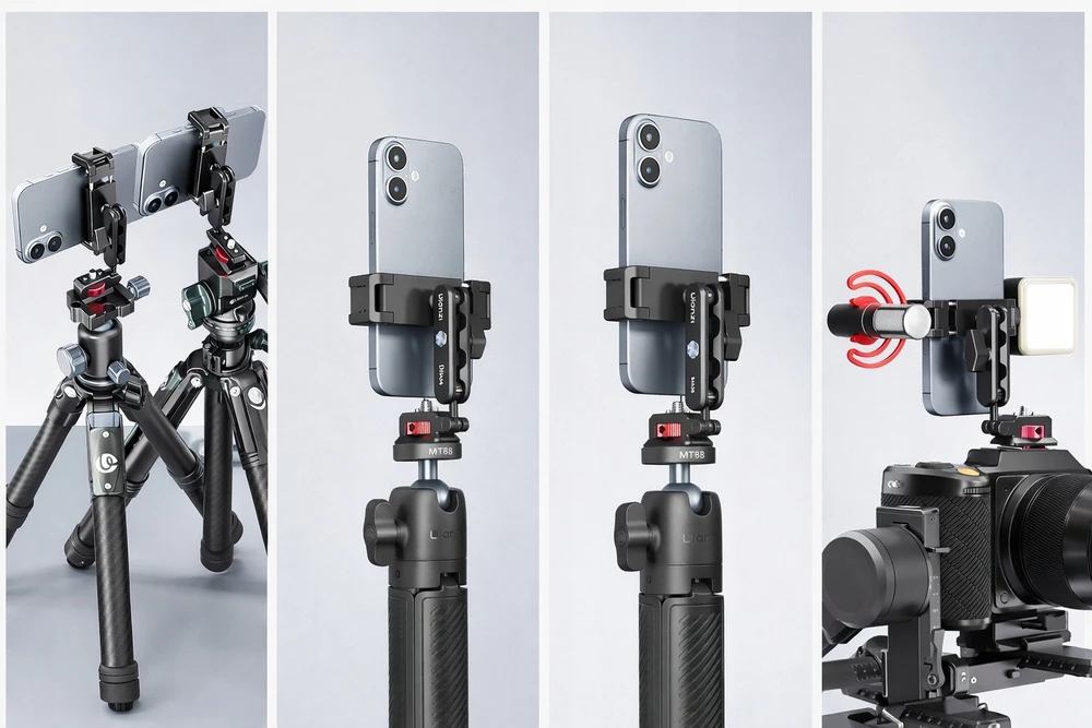 Ulanzi telefono laikiklis tvirtinimas prie trikojo fotoaparato pėdelė Iso 1/4'' srieginis Arri / Ulanzi / Ma56 / Sku: S042