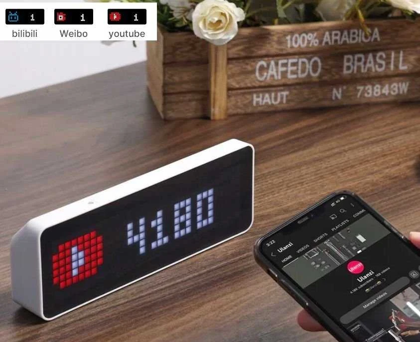Laikrodis Wifi Ulanzi Pixel Clock Tc001