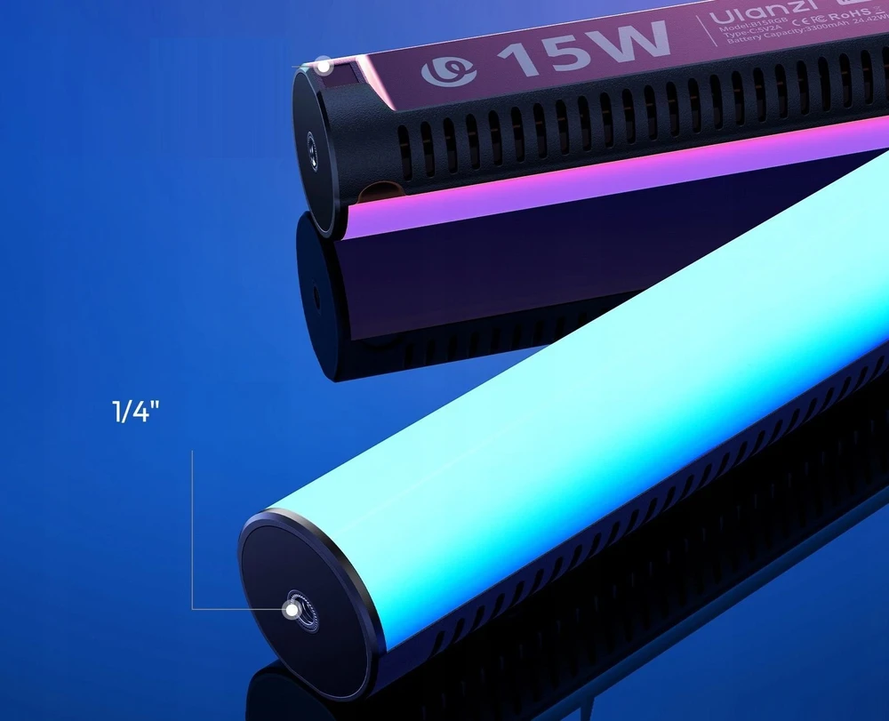LED Lemputė - ULANZI B15RGB 15 W 1 800–9 000 K RGB LED Vamzdinė Lempa