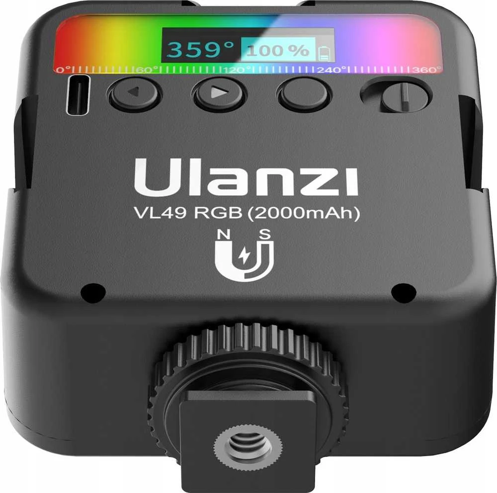 LED Šviestuvas Ulanzi VL49 RGB, WB (2500 K - 9000 K)