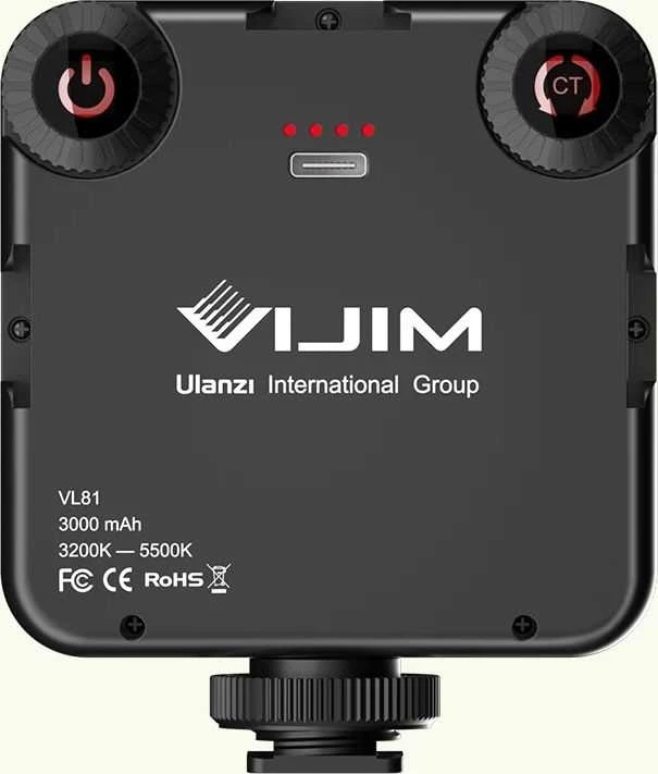 Apšvietimo Įranga - Ulanzi VL81 Mini LED Video Light 3200-5500K Rechargeable