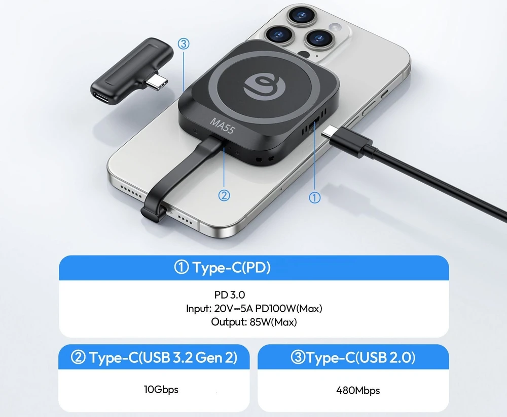Saugojimo priedas - Ulanzi MA55 Magnetic SSD Enclosure 2TB 10Gbps