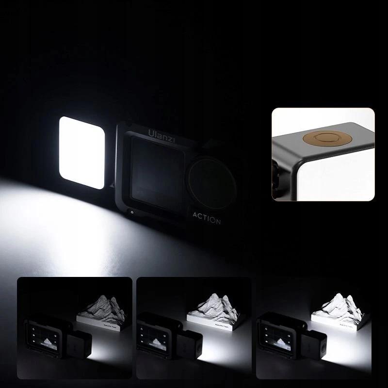 Mini maža LED lempa Ipx5 1.7w, skirta Dji Action 3.4 / Ulanzi / Lm18 kamerai