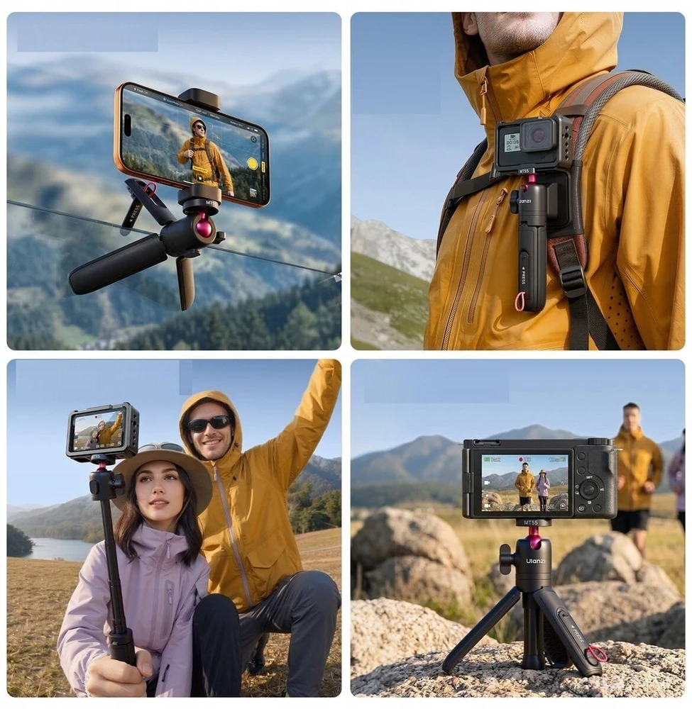 Ulanzi MT55 SnapGo Mini Selfie Stick Tripod (1/4 Mount)