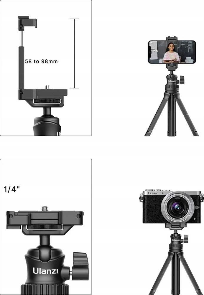 Teleskopinė asmenukių lazda - trikojis Ulanzi MT-34