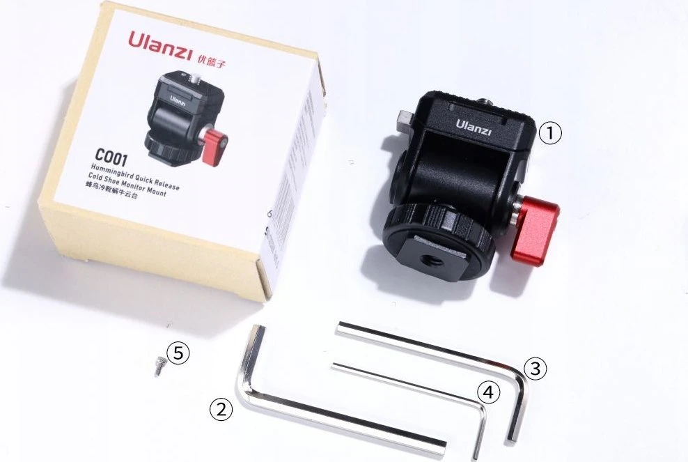 „Ulanzi Professional 3D 360“ monitoriaus galvutė, 1/4 colio sriegis / greitas prijungimas / CO01