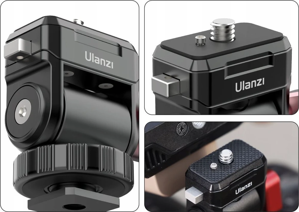 „Ulanzi Professional 3D 360“ monitoriaus galvutė, 1/4 colio sriegis / greitas prijungimas / CO01