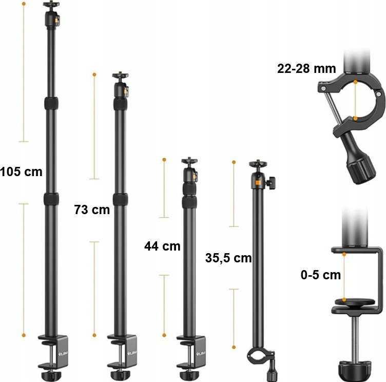 Laikiklis Desktop Studio Arm Tripod Vlog 2x 360s Head / Ulanzi Vijim Ls02