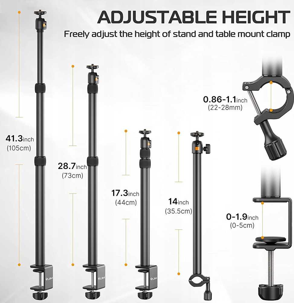 Laikiklis Desktop Studio Arm Tripod Vlog 2x 360s Head / Ulanzi Vijim Ls02
