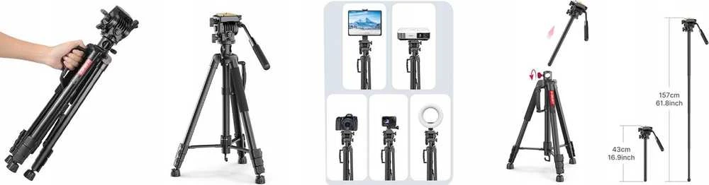 Ulanzi Trikojis Monopod 183 Plokščia skysčio galvutė fotoaparatui / VT-02 Select