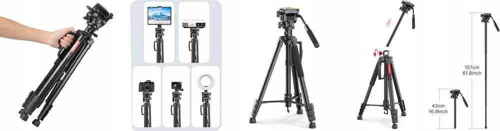 Ulanzi Trikojis Monopod 183 Plokščia skysčio galvutė fotoaparatui / VT-02 Select