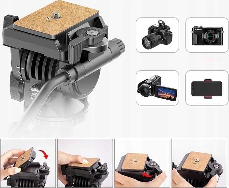 Ulanzi Trikojis Monopod 183 Plokščia skysčio galvutė fotoaparatui / VT-02 Select