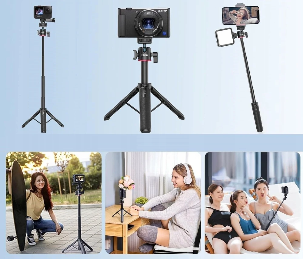 Kameros Stovas - ULANZI MT-73 2-in-1 Stovas Selfie Laikiklis 21-55 cm Aukščio Reguliavimas