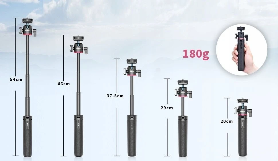 Kameros Stovas - ULANZI MT-73 2-in-1 Stovas Selfie Laikiklis 21-55 cm Aukščio Reguliavimas