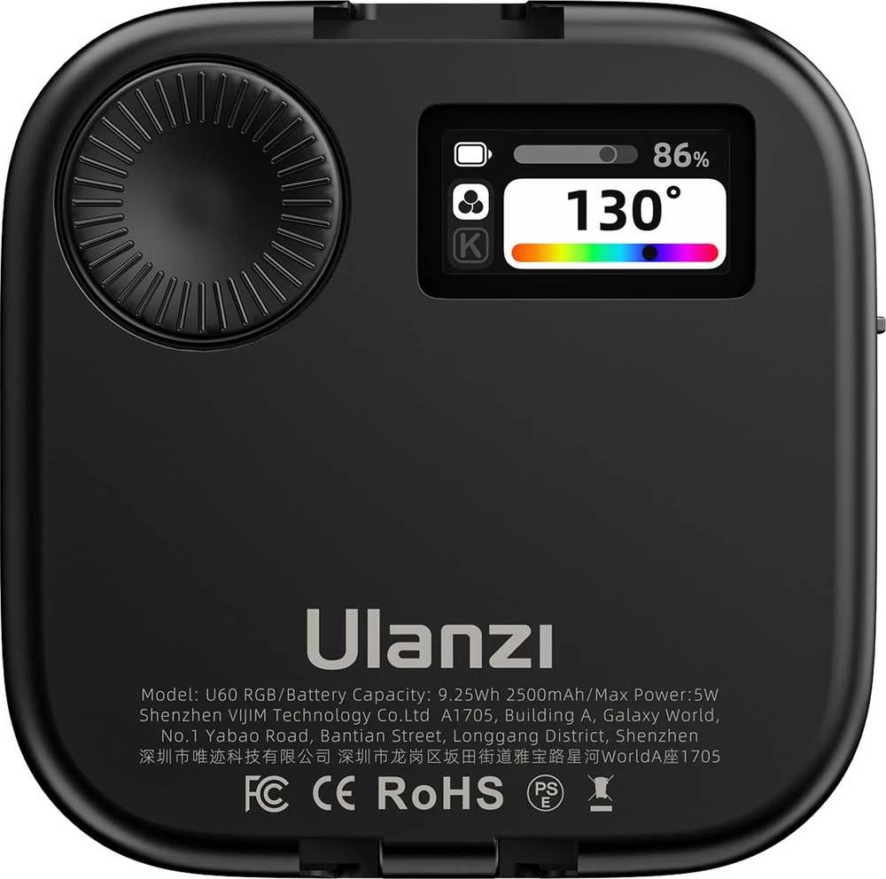 Ulanzi U60 LED lempa - RGB, WB (2500 K - 9000 K)