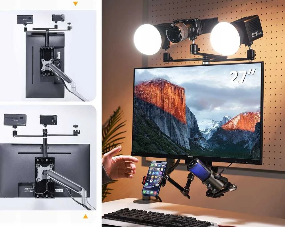 Monitorius Priedas - Ulanzi VESA plėtros laikiklis (palaiko iki 4kg, 17-34 colių)