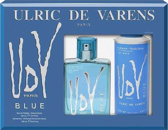 Ulric De Varens Mėlyna Eau De Toilette Purškiklis 100ml rinkinys vyrams 2 vnt