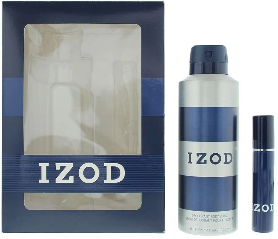 Set Izod: Mėlyna Eau De Toilette For Men, 15 ml + Mėlyna Scented Purškiklis For Men, 200 ml
