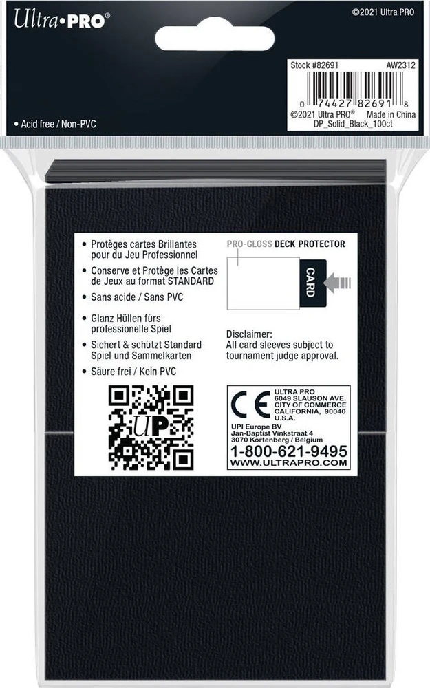 Ultra-Pro ULTRA-PRO Deck Protector - Juodas (Juoda) 100 vnt.