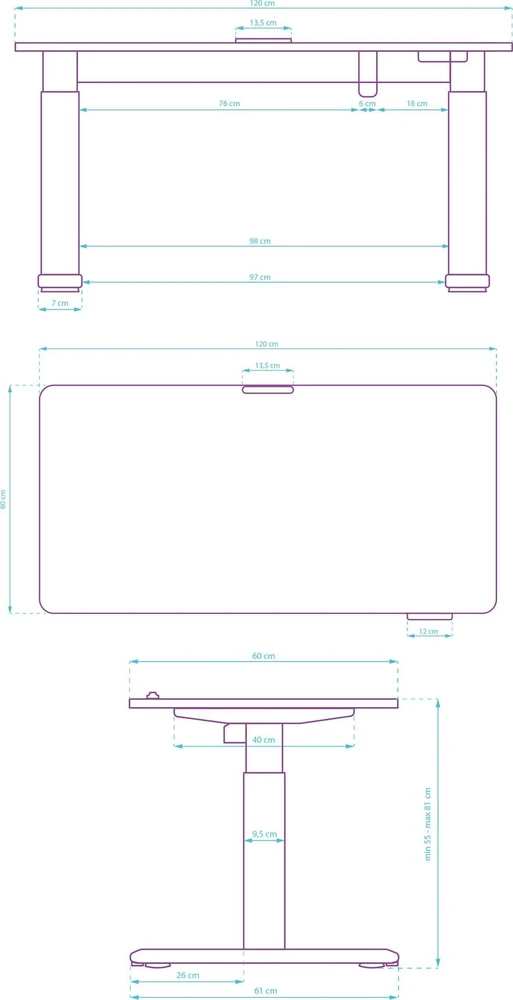 Darbo stalas Ultradesk PULSAR, juodos spalvos