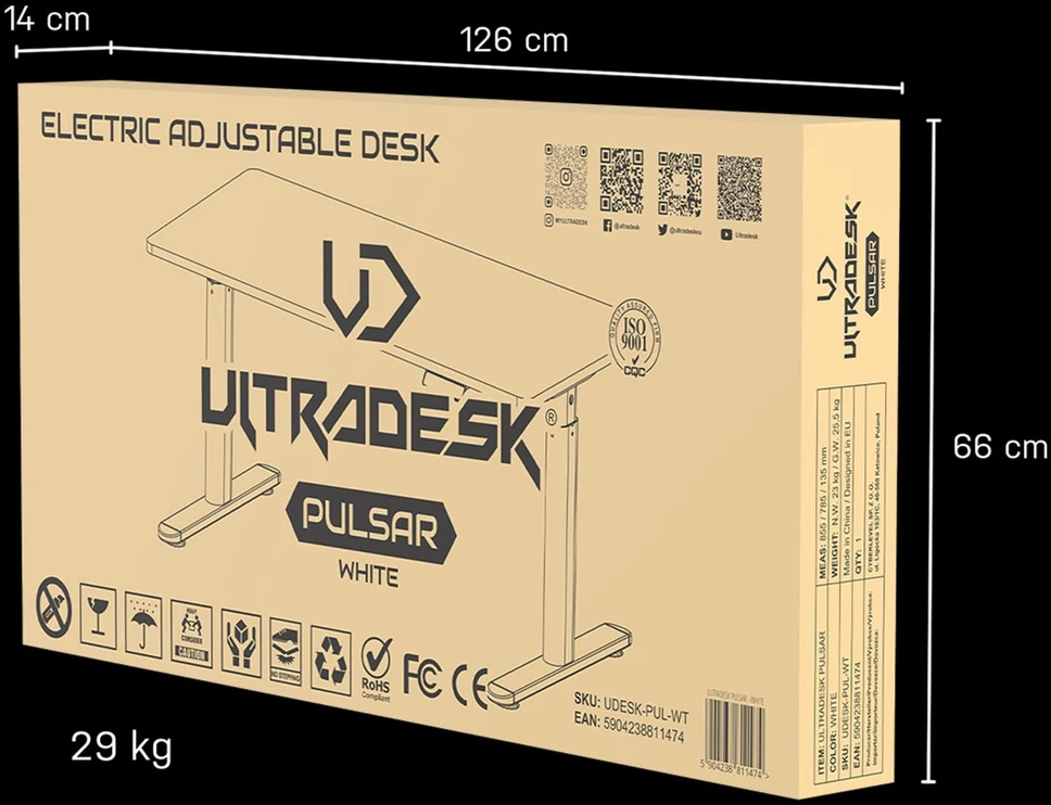 Darbo stalas Ultradesk PULSAR, juodos spalvos