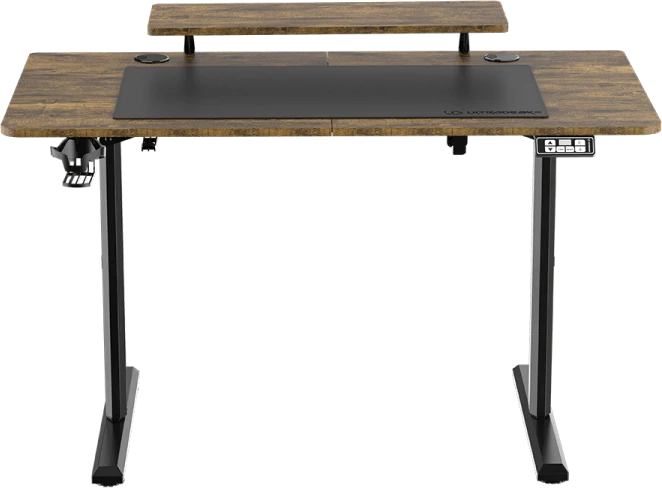 Elektra reguliuojamas kompiuterio stalas Ultradesk Highlander, 120x60 cm, rudas