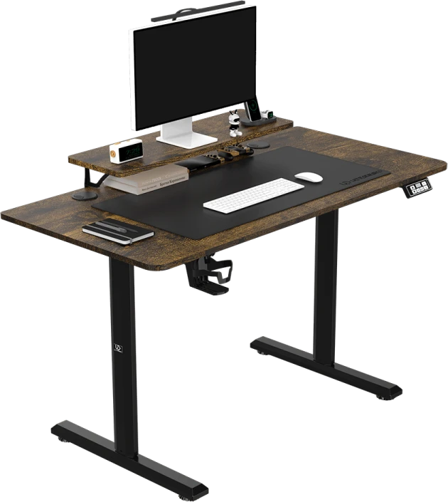 Elektra reguliuojamas kompiuterio stalas Ultradesk Highlander, 120x60 cm, rudas