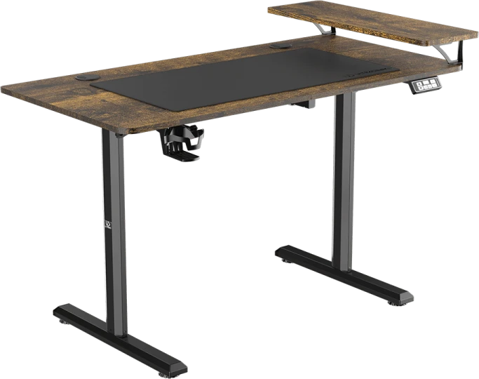 Elektra reguliuojamas kompiuterio stalas Ultradesk Highlander, 120x60 cm, rudas
