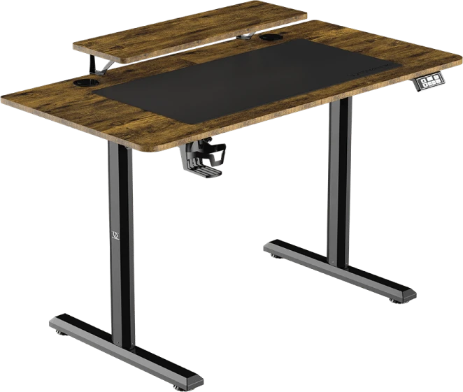 Elektra reguliuojamas kompiuterio stalas Ultradesk Highlander, 120x60 cm, rudas