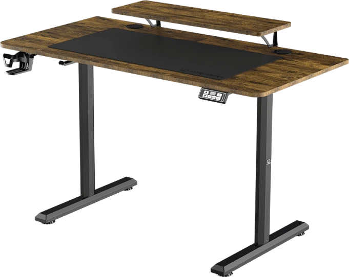 Elektra reguliuojamas kompiuterio stalas Ultradesk Highlander, 120x60 cm, rudas