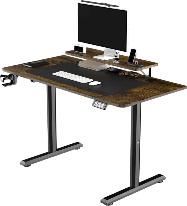 Elektra reguliuojamas kompiuterio stalas Ultradesk Highlander, 120x60 cm, rudas