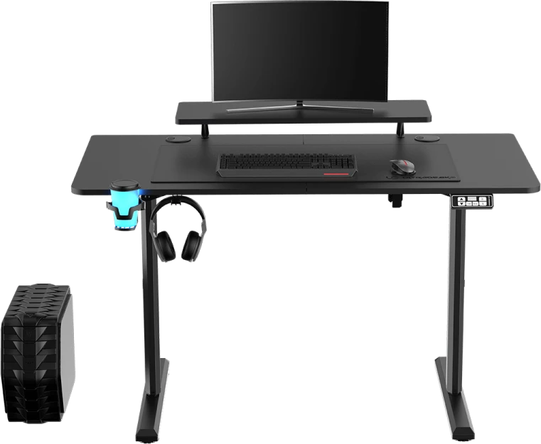 Elektra reguliuojamas kompiuterio stalas Ultradesk Highlander, 120x60 cm, juodas