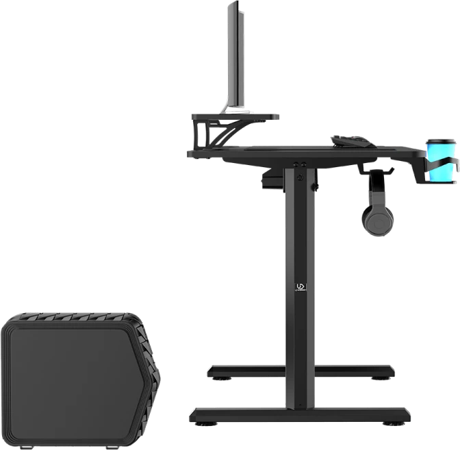Elektra reguliuojamas kompiuterio stalas Ultradesk Highlander, 120x60 cm, juodas