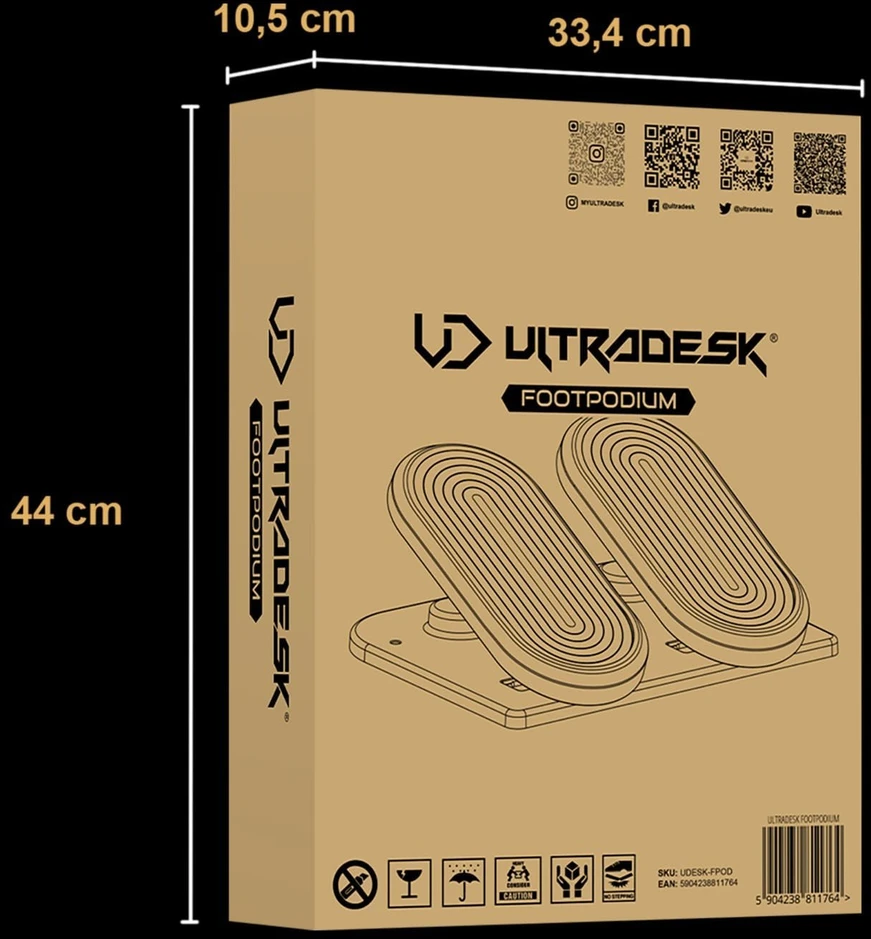 ULTRADESK FOOTPODIUM ergonomiškas kojų atramos pagrindas, juodas