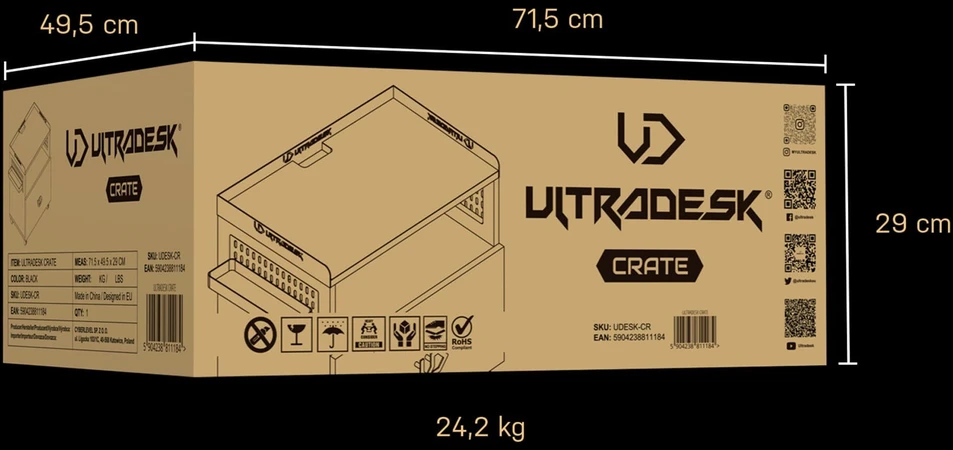 Ultradesk CRATE universali spintelė, juoda