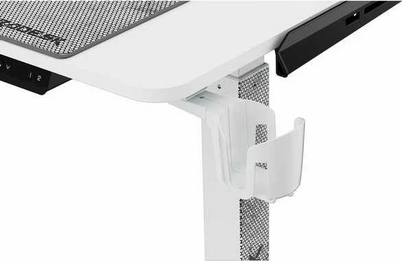 Reguliuojamo aukščio kampinis žaidimų stalas Ultradesk Winger LED RGB, Baltos spalvos