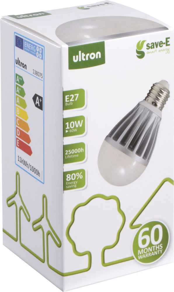 Ultron LED lemputė E27, 10W, 810lm, 3000K, šilta balta (138075)