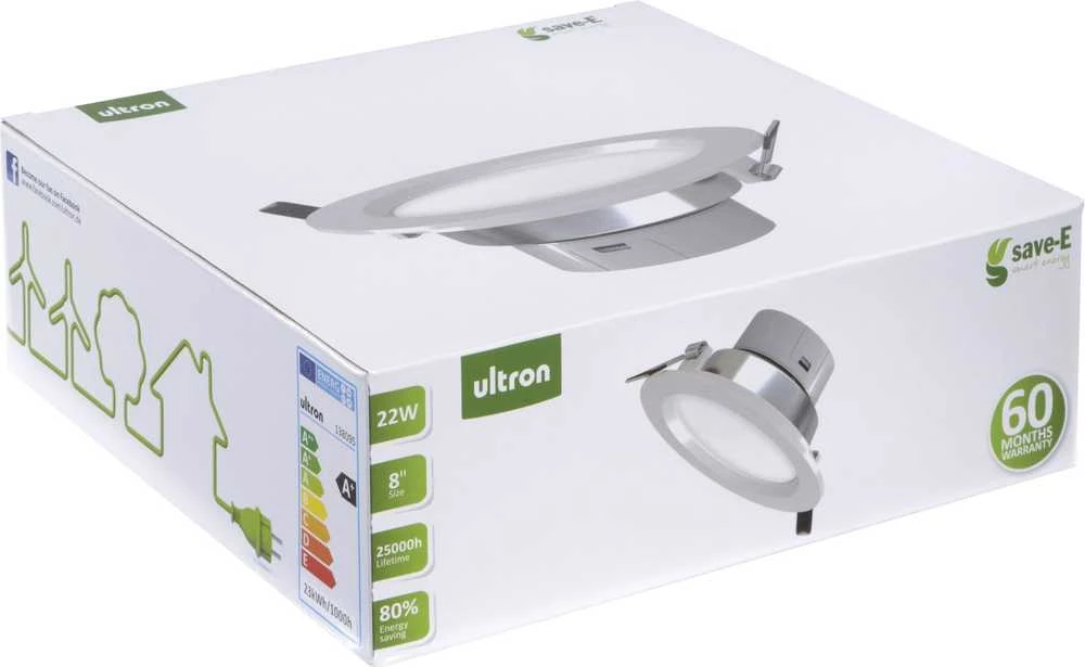 Ultron LED lubinė lemputė, 22W, 1500lm, 4000K, šiltai balta (138095)