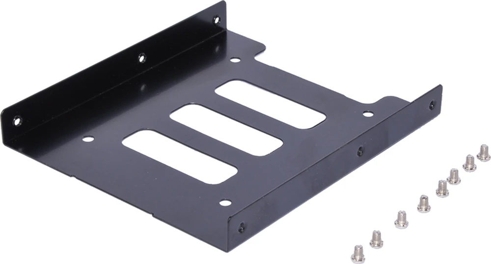 Juodas 2.5 colio HDD/SSD metalinis laikiklis su varžtais