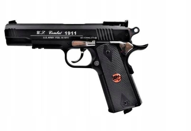 BRUNI 816 US Combat 4.5 mm BB airsoft pistol, 20-round CO₂ magazine, iki 17 joules