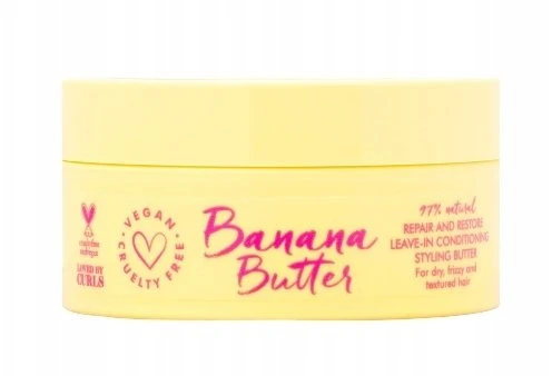 Umberto Giannini Banana Butter plaukų kondicionierius, nenuplaunamas, atkuriantis ir pašalinantis garbanavimą, 200 ml