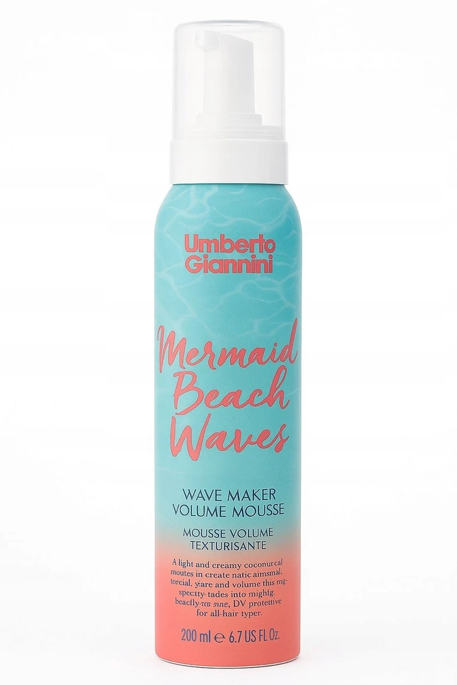Umberto Giannini Mermaid Beach Waves Hair Styling Mousse Volumising & Texturising Light, 200 ml