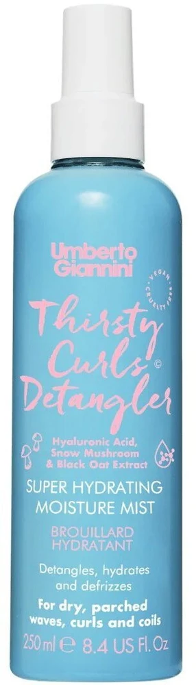 Umberto Giannini Thirsty Curls drėkinantis ir sušukuojantis plaukų purškiklis, 250 ml