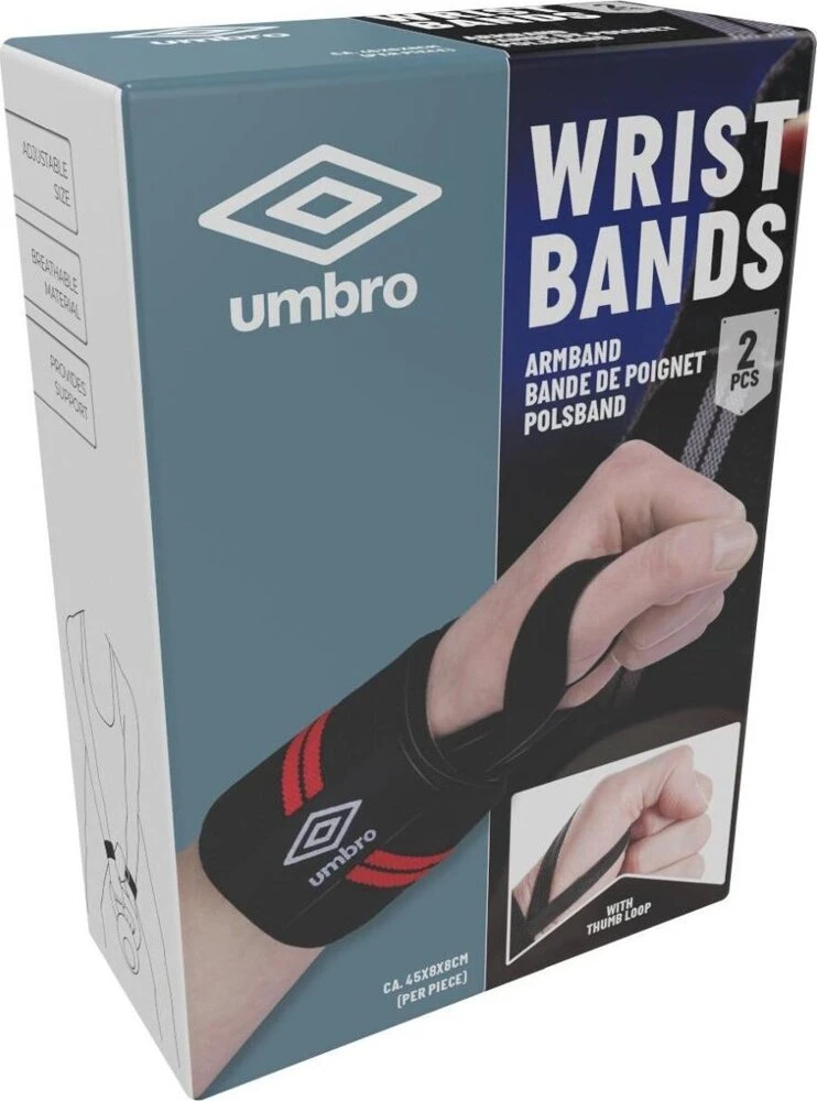 Umbro elastinga riešo juosta, 2 vnt, raudona