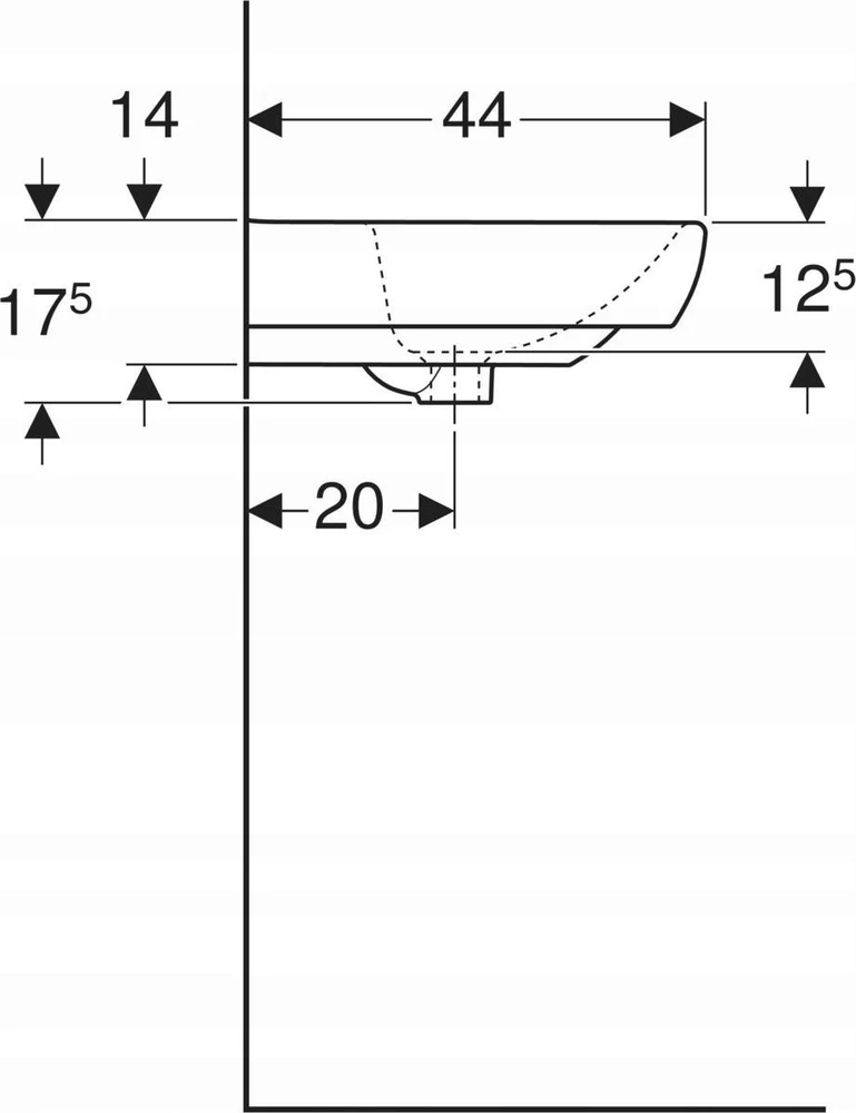 Geberit PRAUSTUVAS PAKABINAMAS SELNOVA 55X44