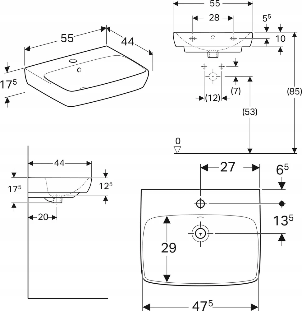Geberit PRAUSTUVAS PAKABINAMAS SELNOVA 55X44