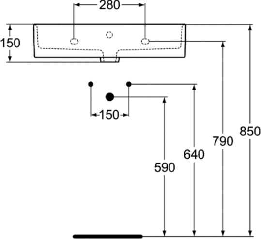 Pastatomas praustuvas Ideal Standard Strada, 60 cm