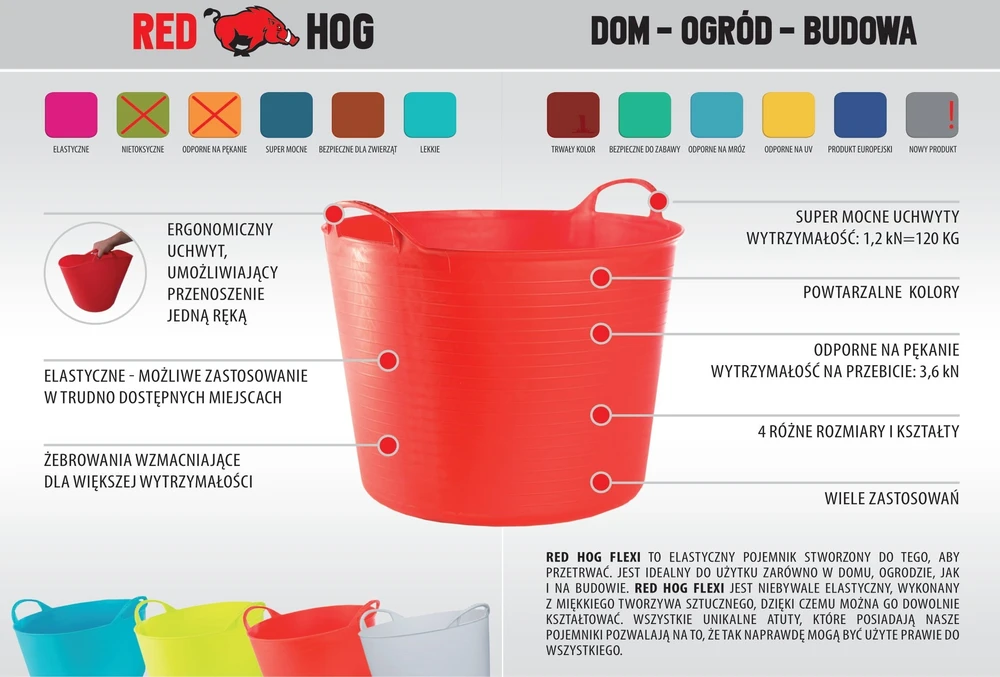 UN FLEXI Raudonas FLEXI BASKET 14L